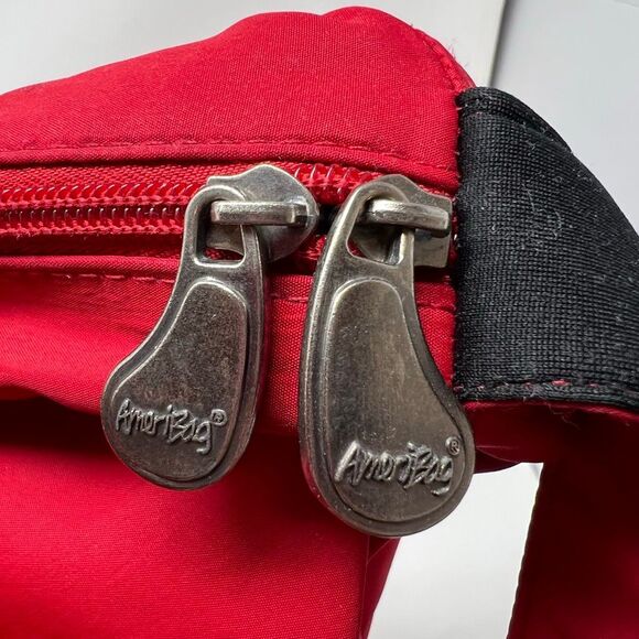 AMERIBAG Unisex One Size Red Microfiber Crossbody Sling Tote Healthy Back Bag - Picture 12 of 14